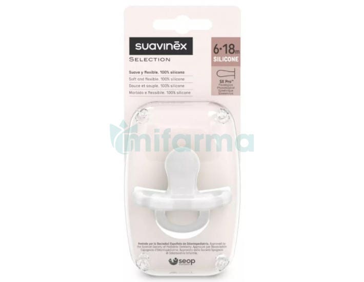 Suavinex Chupete Todo Silicona Tetina Fisiológica Sx Pro 6-18m Essence  Transparente