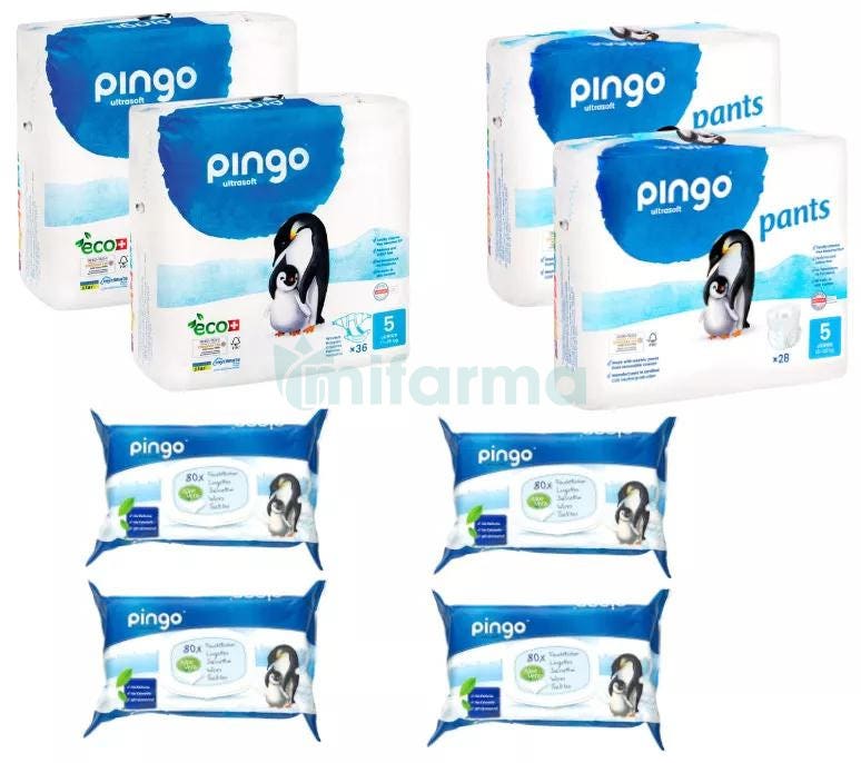 Pingo Pack Pañales T5 + Pañales-Braguitas T5 + Toallitas 4x80 uds