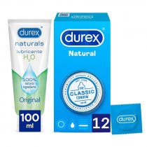 Durex Pack Preservativos Originales 12 uds Lubricante Naturals 100 ml