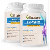 Colageno Magnesio y Acido Hialuronico Bote Binature Sabor Vainilla 369g 369g Duplo