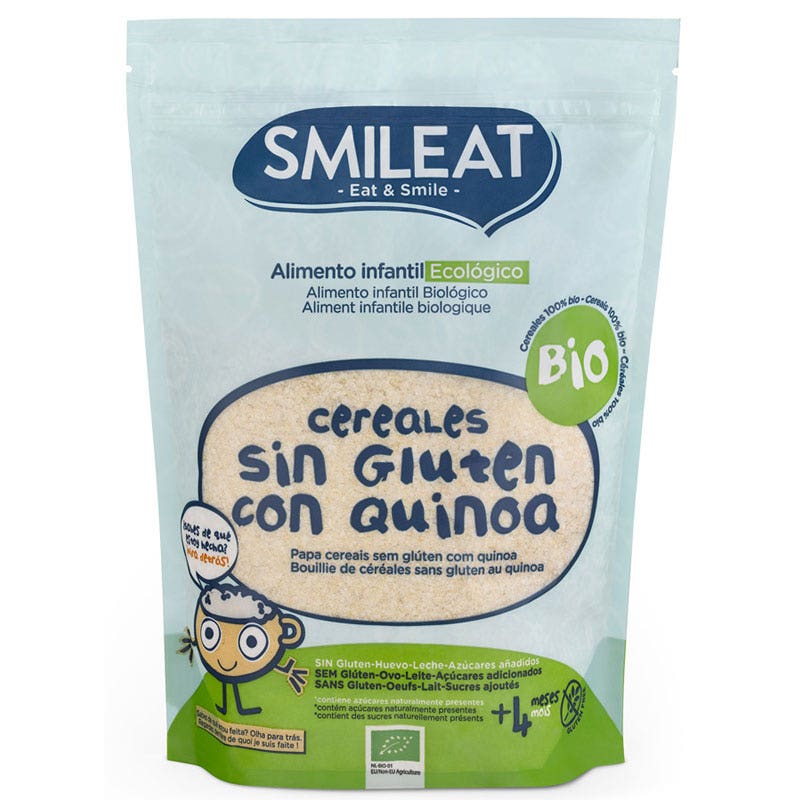 SMILEAT Papilla ecológica Cereales sin Gluten con Quinoa 200gr